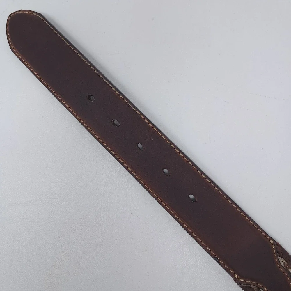 Tony Lama Men's 38 Badlands Brown Leather Western Belt Strap No Buckle 7289L